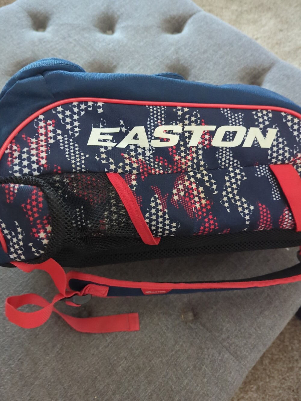 Easton Game Ready Backpack Bag Baseball Softball Red White Blue Stars Pockets